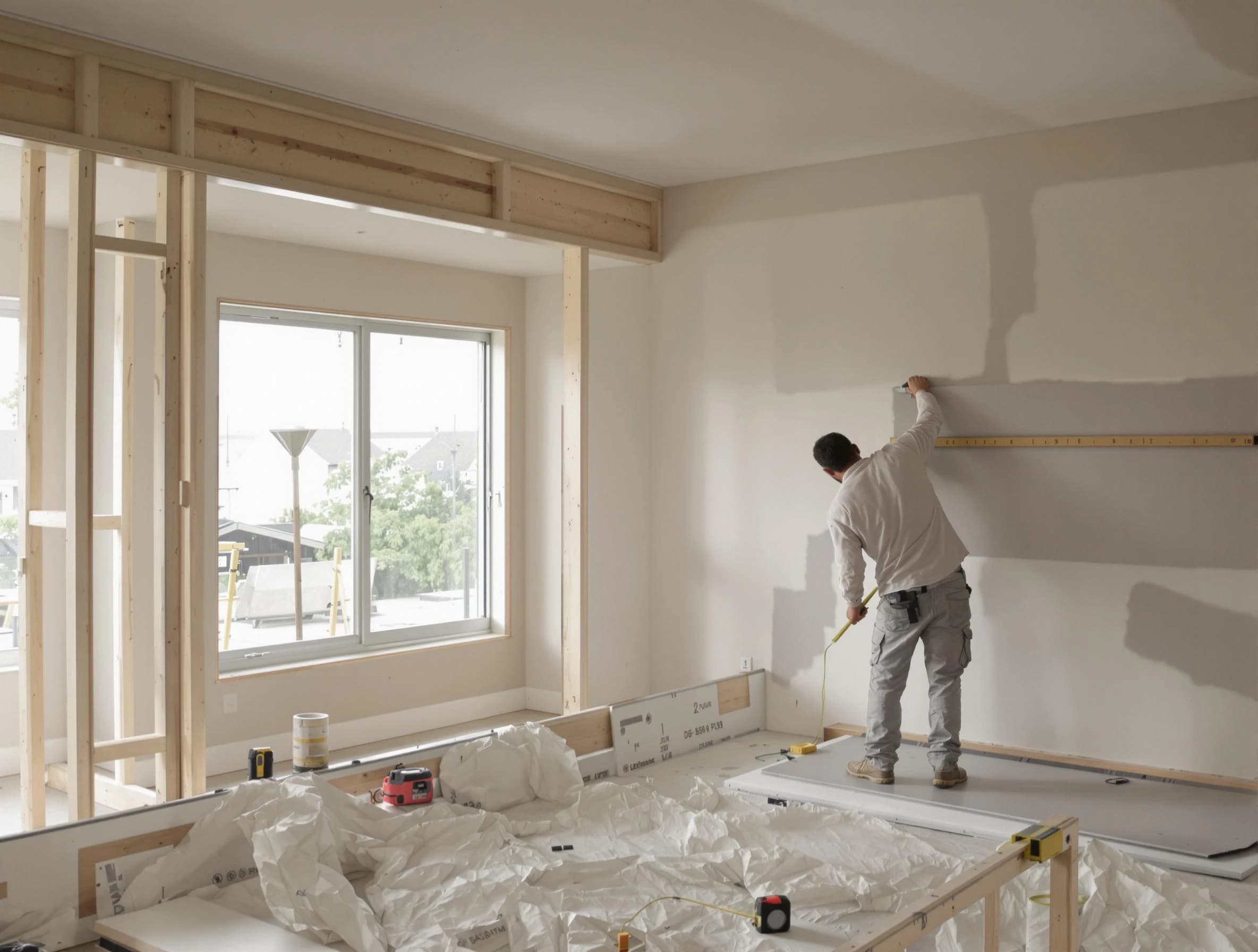 Cleveland Heights House Painters installing new drywall in Cleveland Heights, OH
