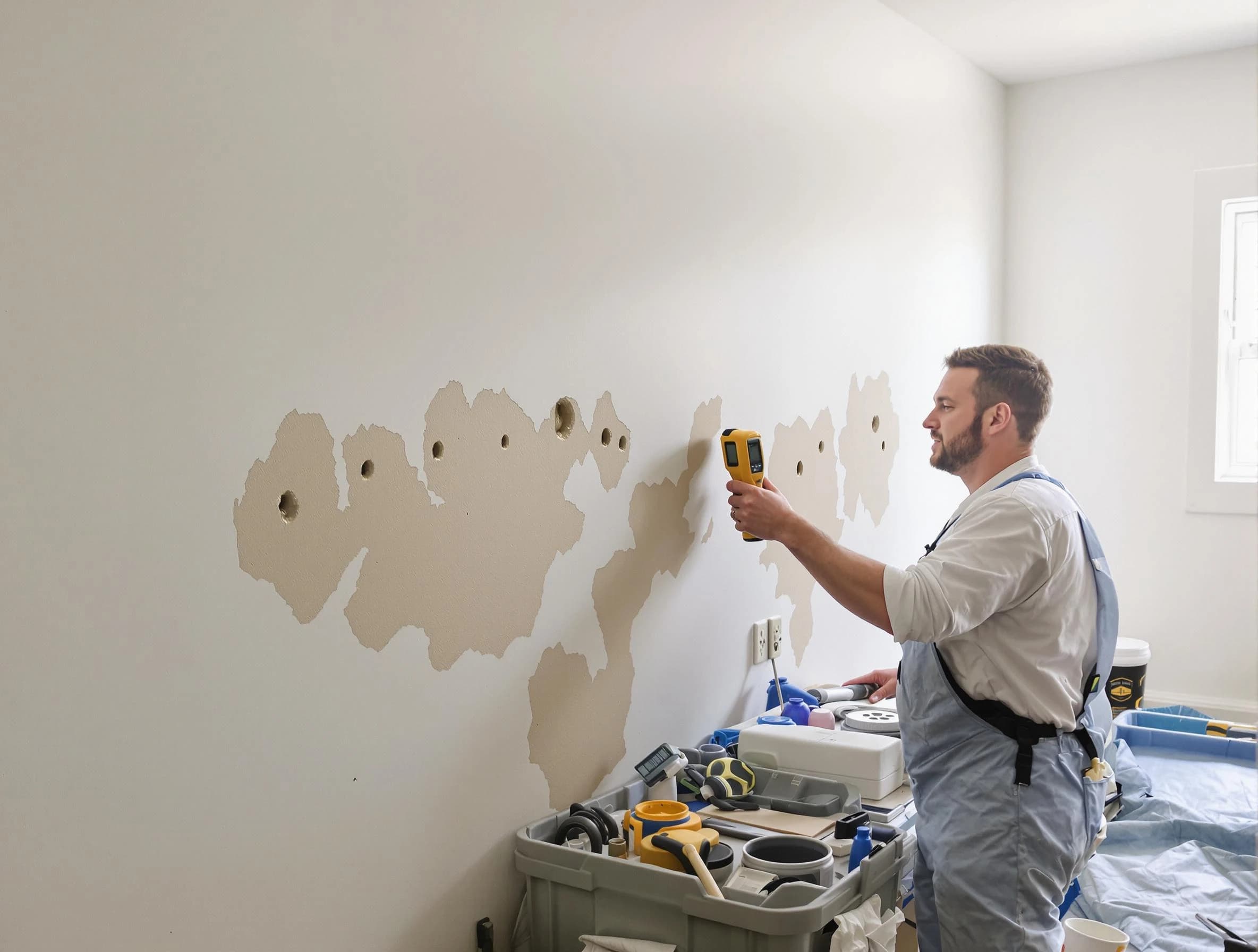 Cleveland Heights House Painters repairing damaged drywall in Cleveland Heights