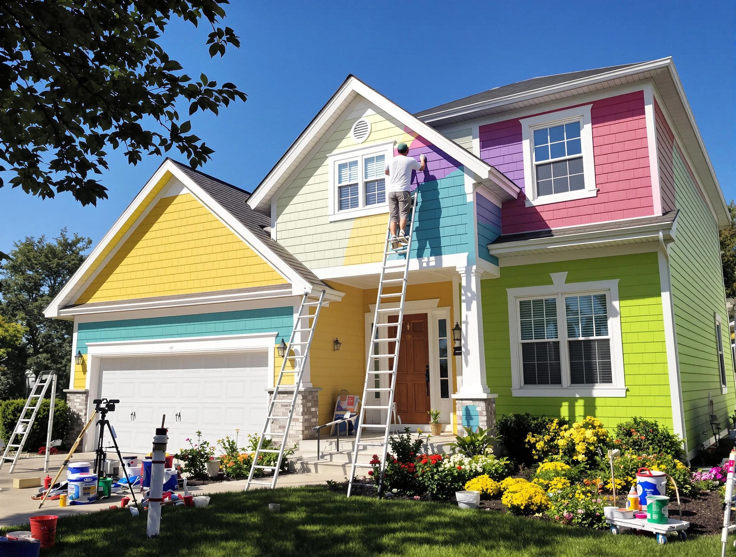 Cleveland Heights House Painters professionals painting a home exterior in Cleveland Heights, OH
