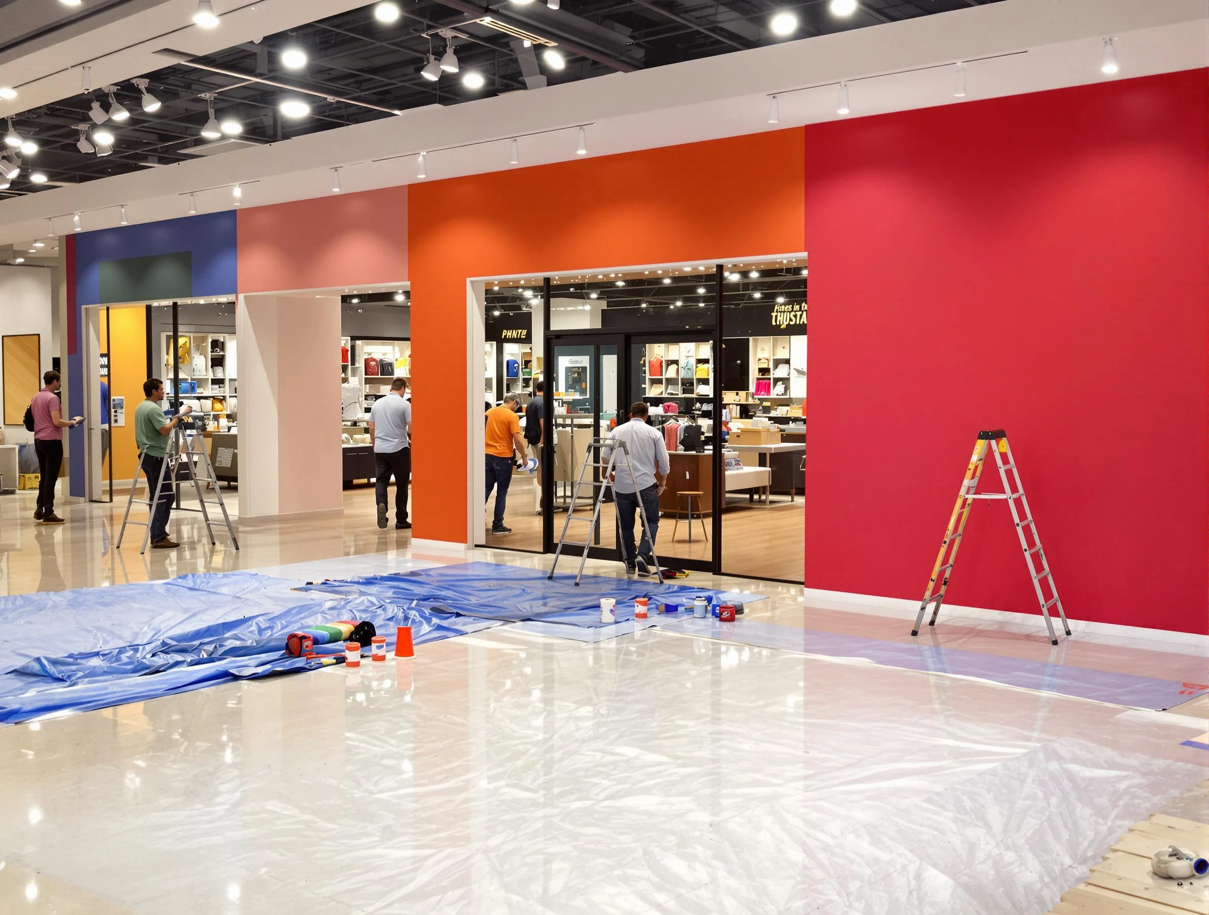 Cleveland Heights House Painters painting a commercial interior in Cleveland Heights, OH